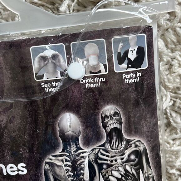 NEW ADULT MORPH SKULL BONES HALLOWEEN COSTUME SIZE XL XLARGE Full Body - Picture 8 of 9